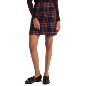 RILEY&RAE • Womens Navy‎ Zippered Plaid Mini A-Line Skirt